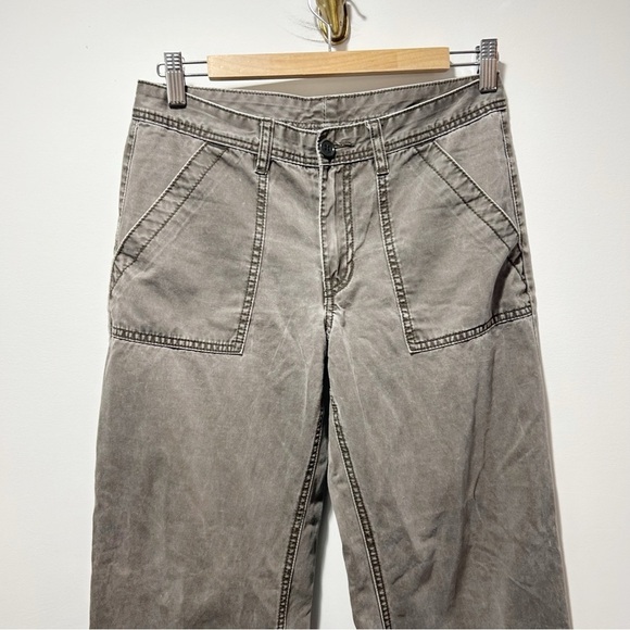 Sundance Wide Leg Cropped Pants Size 4 100% Cotton Charcoal Gray Lagenlook - Picture 4 of 12